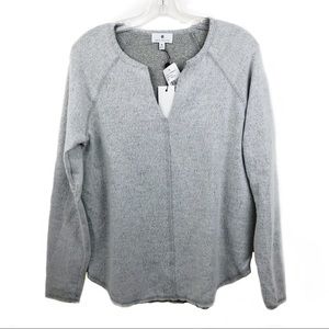 Socialite Cozy split neck Raglan Top Sweater